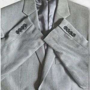 Lauren Ralph Lauren Mens 40 S Blazer Gray Check Poly Rayon Jacket Sport Coat